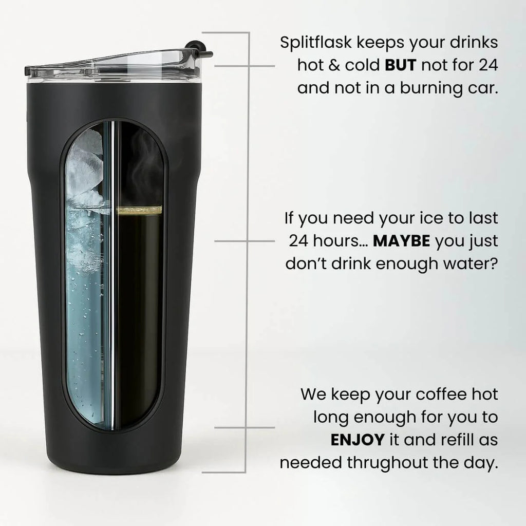 2-IN-1 Stainless Steel Travel Mug (30 oz - 887 ml)